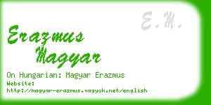 erazmus magyar business card